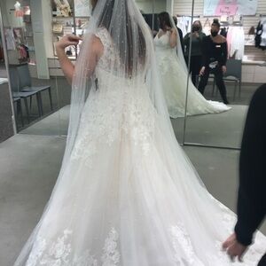 David's Bridal Cream Wedding Gown
